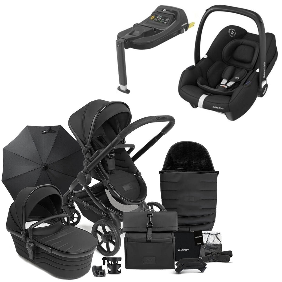 iCandy Peach 7 STUDIO Travel System Bundle with Maxi-Cosi Cabriofix iSize Car Seat & Base - Zenith