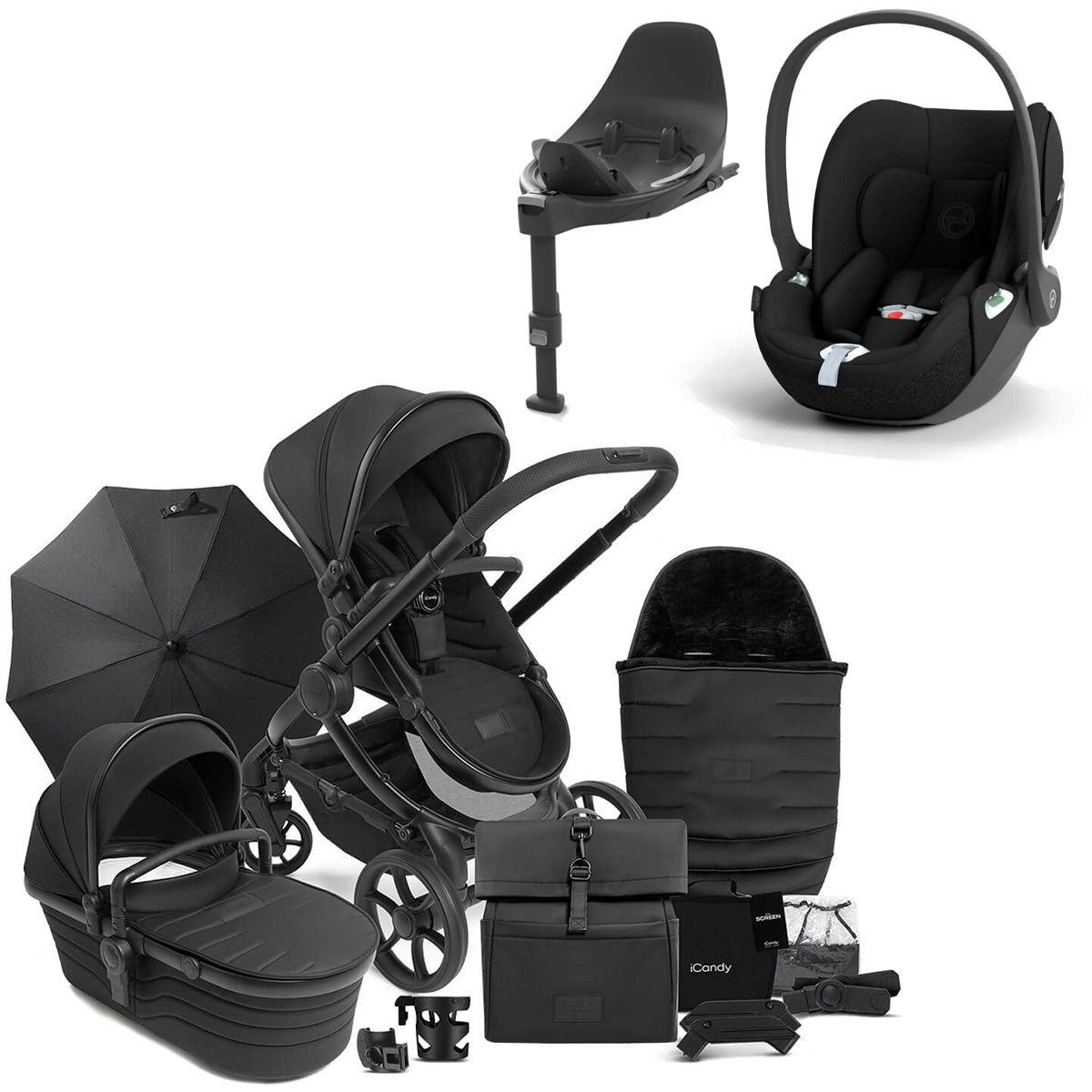 iCandy Peach 7 STUDIO Travel System Bundle with Cybex Cloud T iSize Car Seat & Base - Zenith