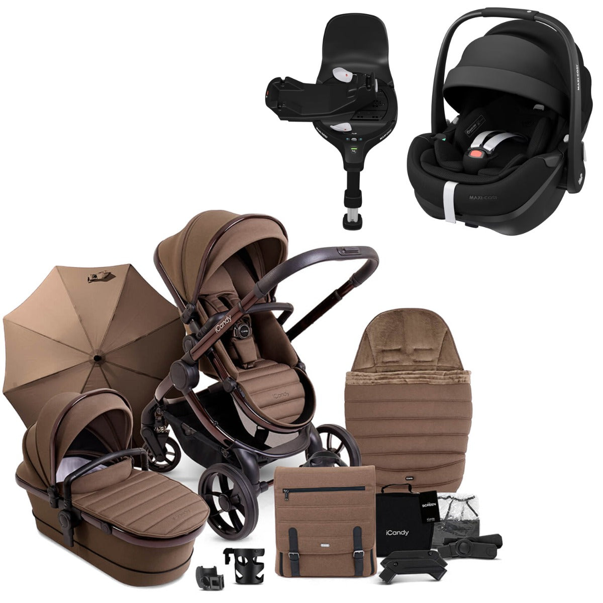 iCandy Peach 7 Travel System Bundle with Maxi-Cosi Pebble 360 Pro2 Car Seat & Base - Coco