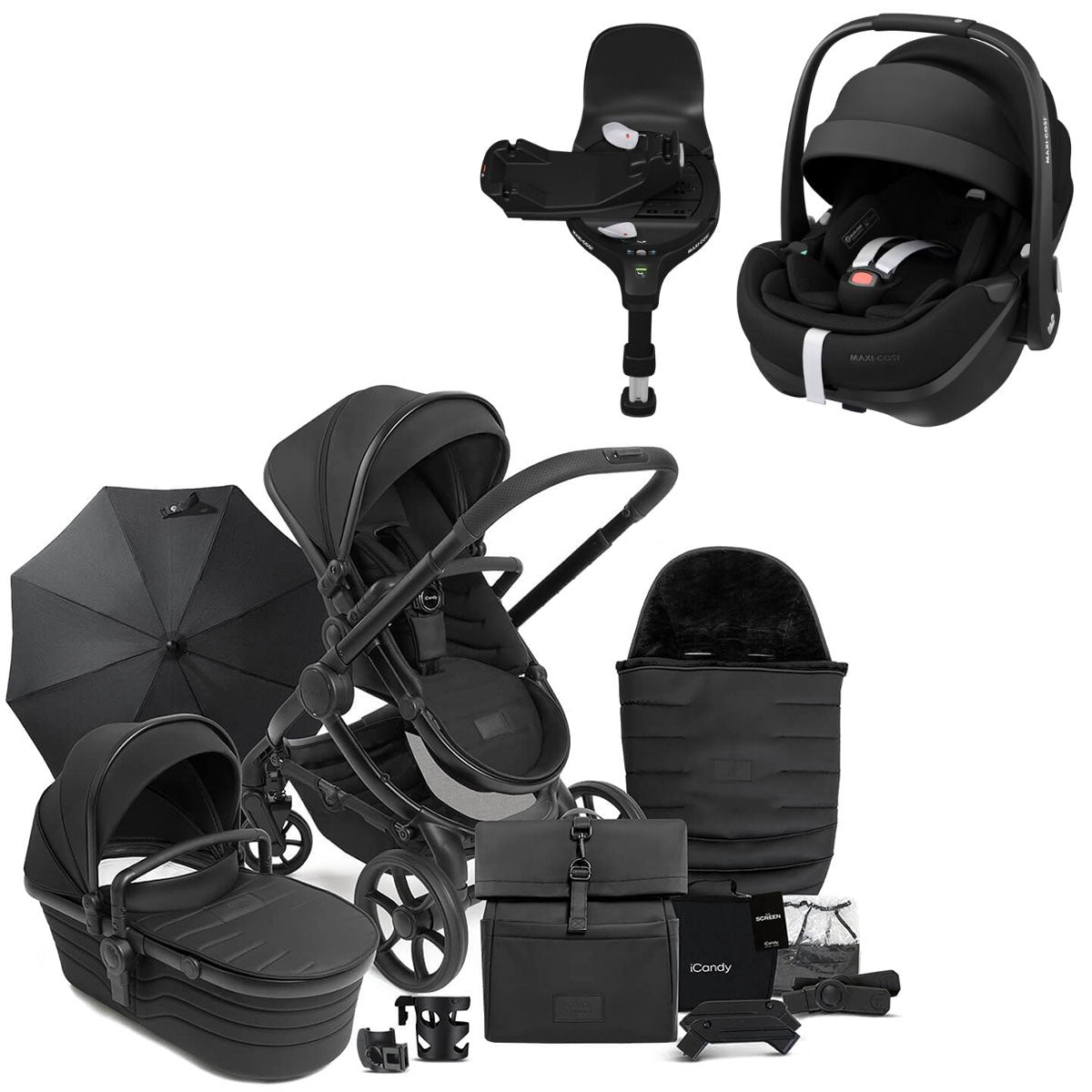iCandy Peach 7 STUDIO Travel System Bundle with Maxi-Cosi Pebble 360 Pro2 Car Seat & Base - Zenith
