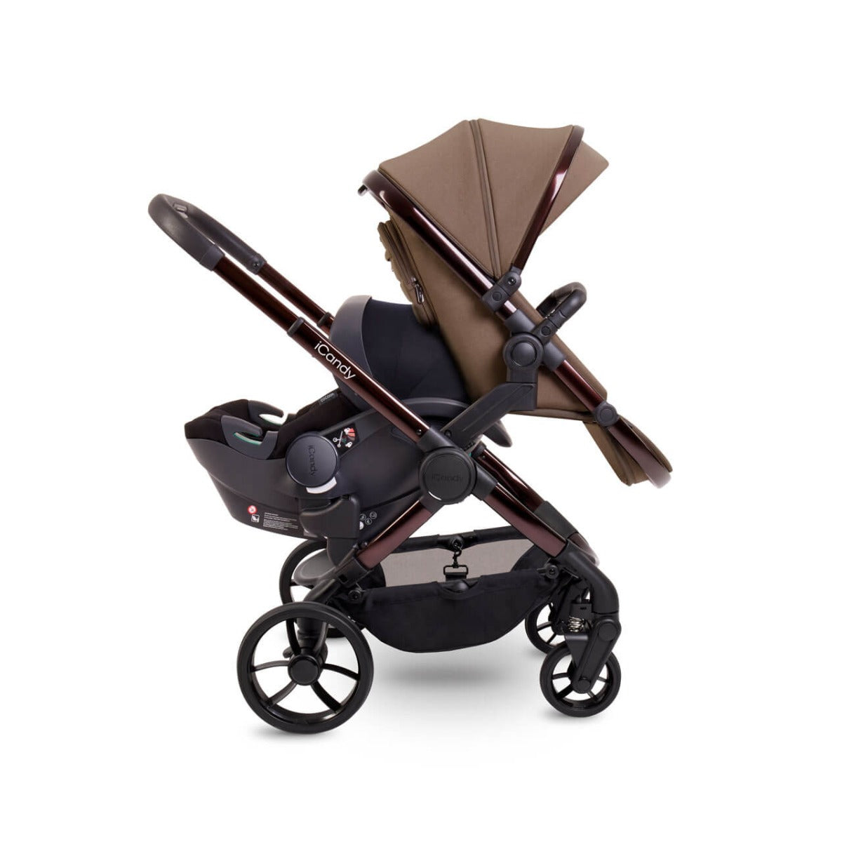 iCandy Peach 7 Double Pushchair Travel System Bundle with Maxi-Cosi Cabriofix i-Size Car Seat & Base - Coco