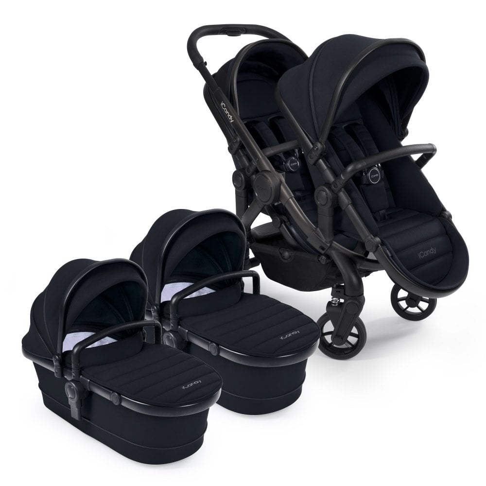 iCandy Peach 7 Twin Cybex Cloud T Travel System Bundle - Black Edition