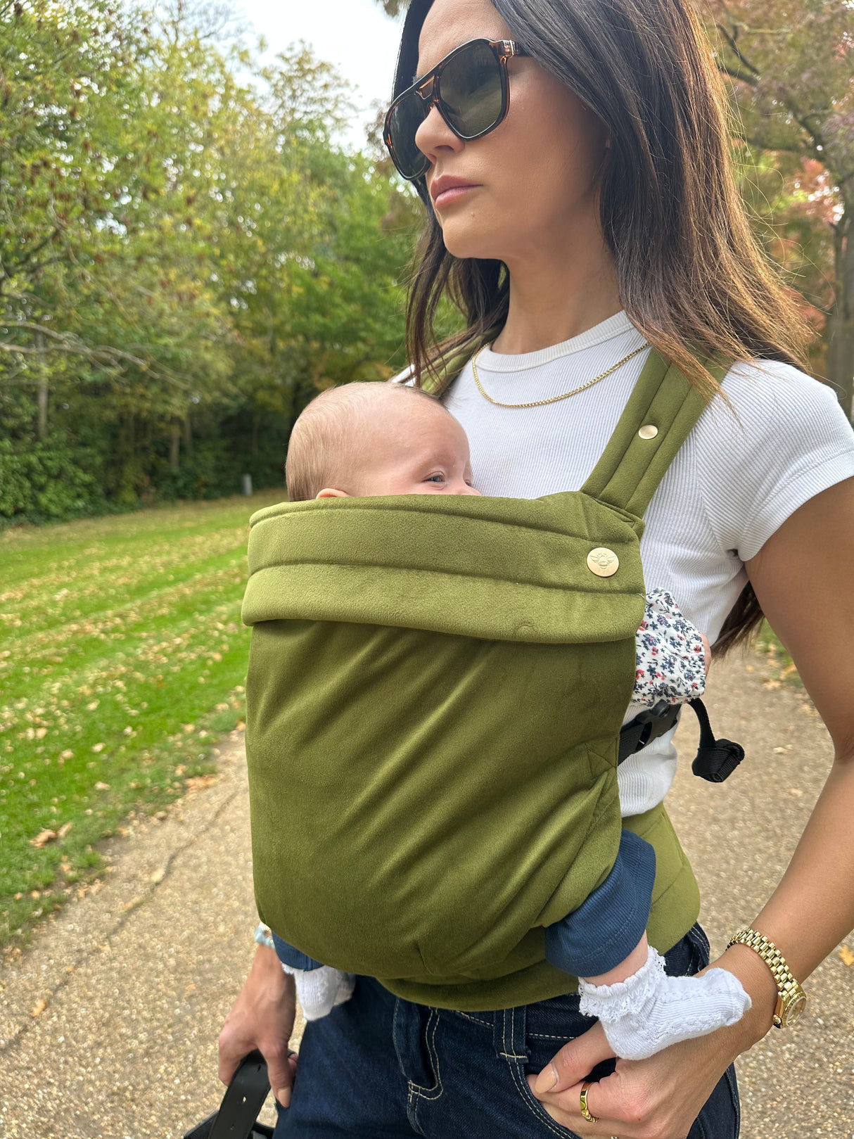 Velvet Baby Carrier - Cedar Green