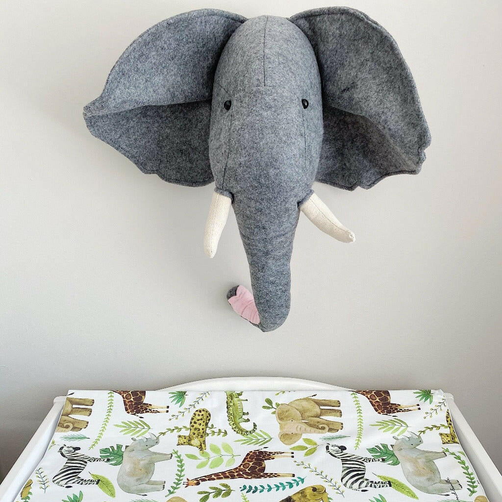 Anti-Roll Wedge Changing Mat - Safari Animals Print