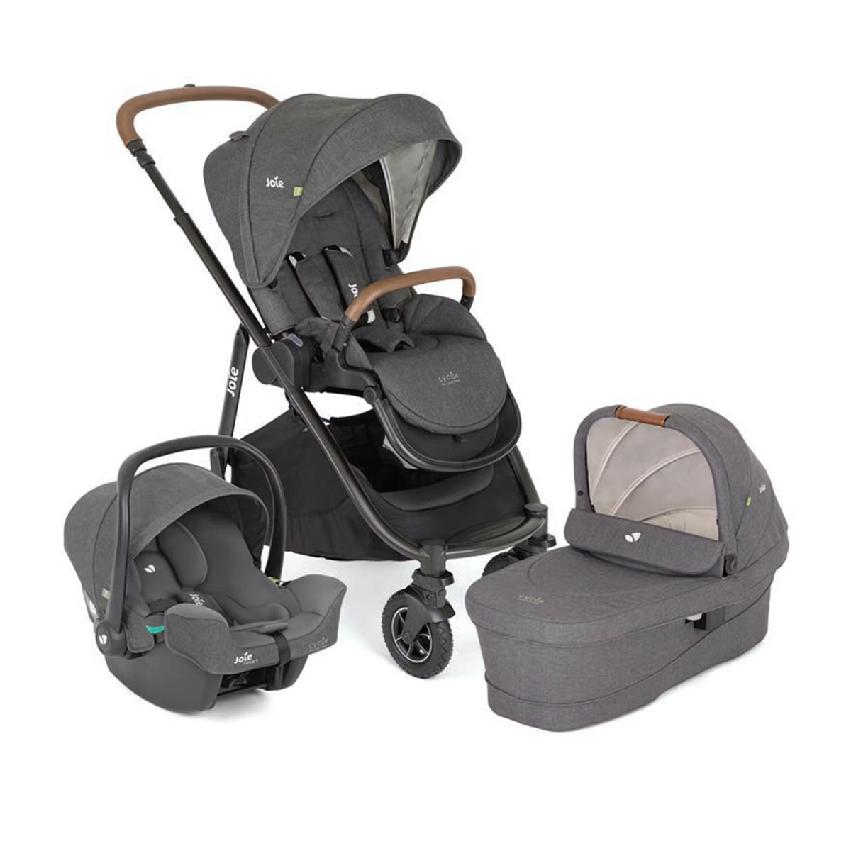 Joie Versatrax Trio Travel System Bundle - Shell Grey