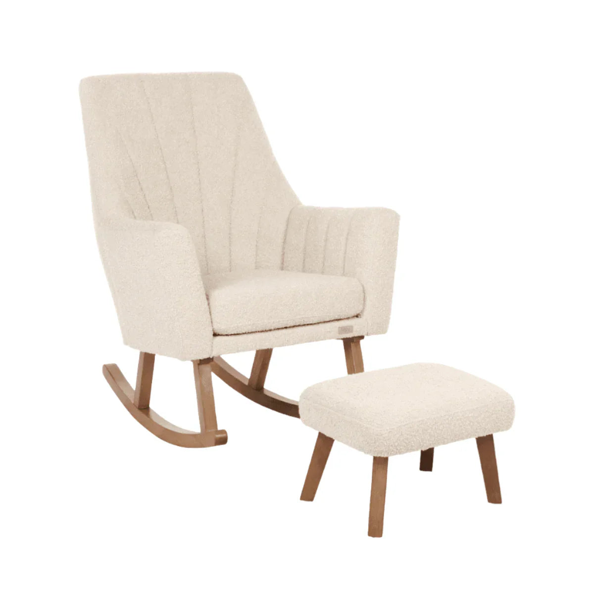 Tutti Bambini Jonah Luxe Rocking Chair & Foot Stool - Boucle Mushroom