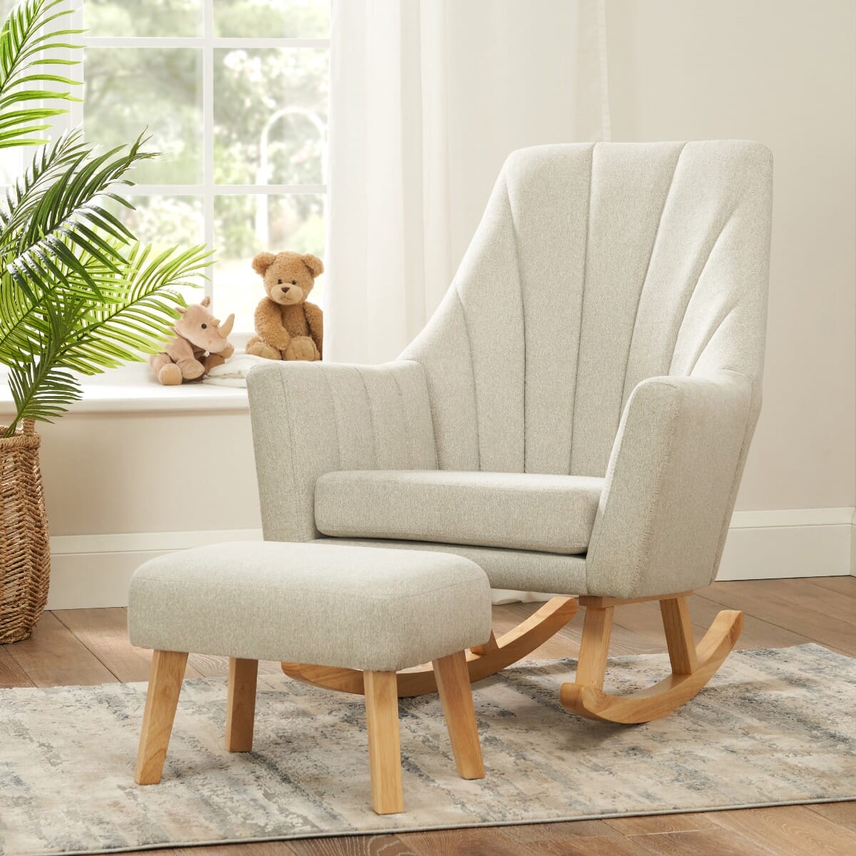 Tutti Bambini Jonah Rocking Chair & Foot Stool - Pebble