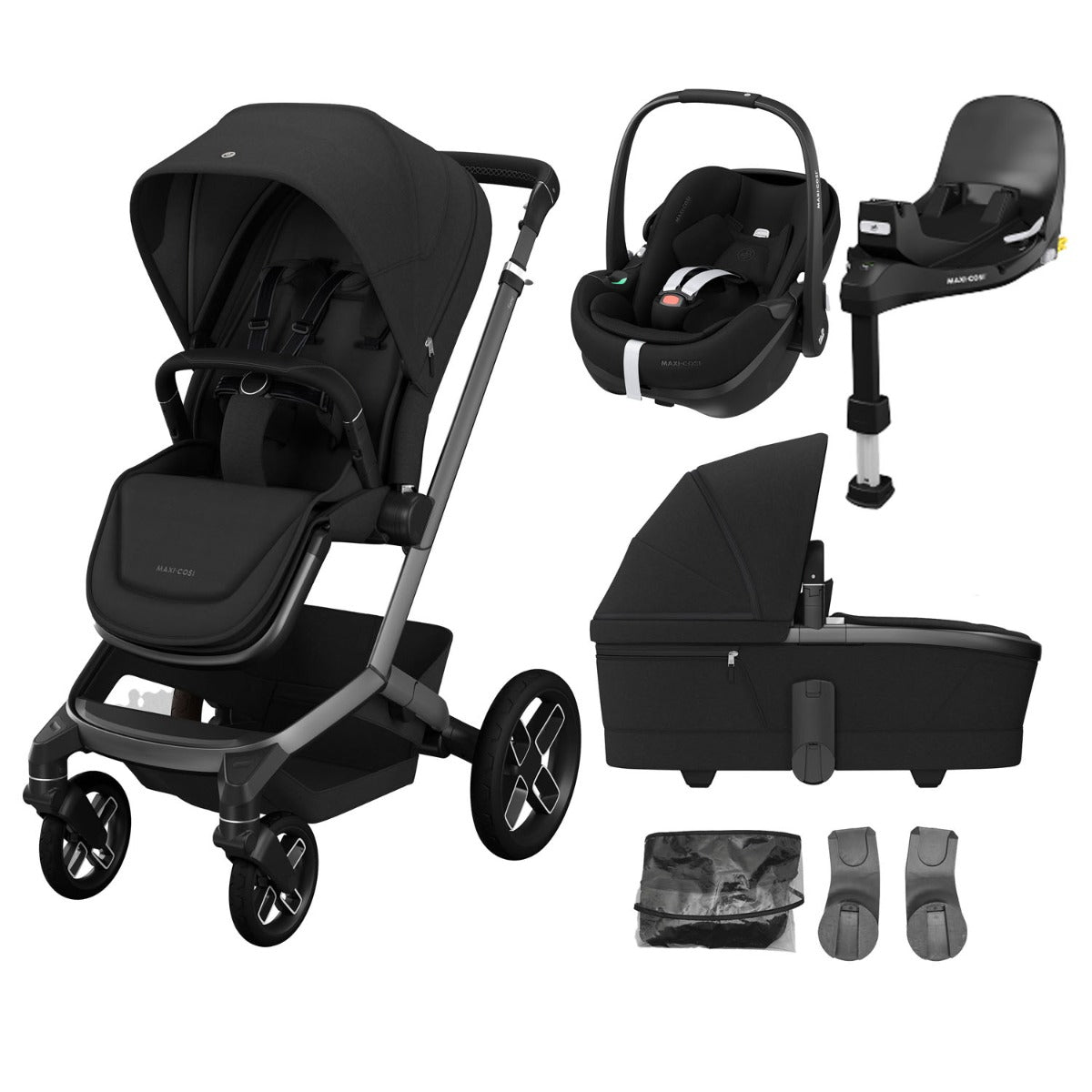 Maxi-Cosi Fame Pebble 360 Pro 2 Travel System Bundle - Twillic Black