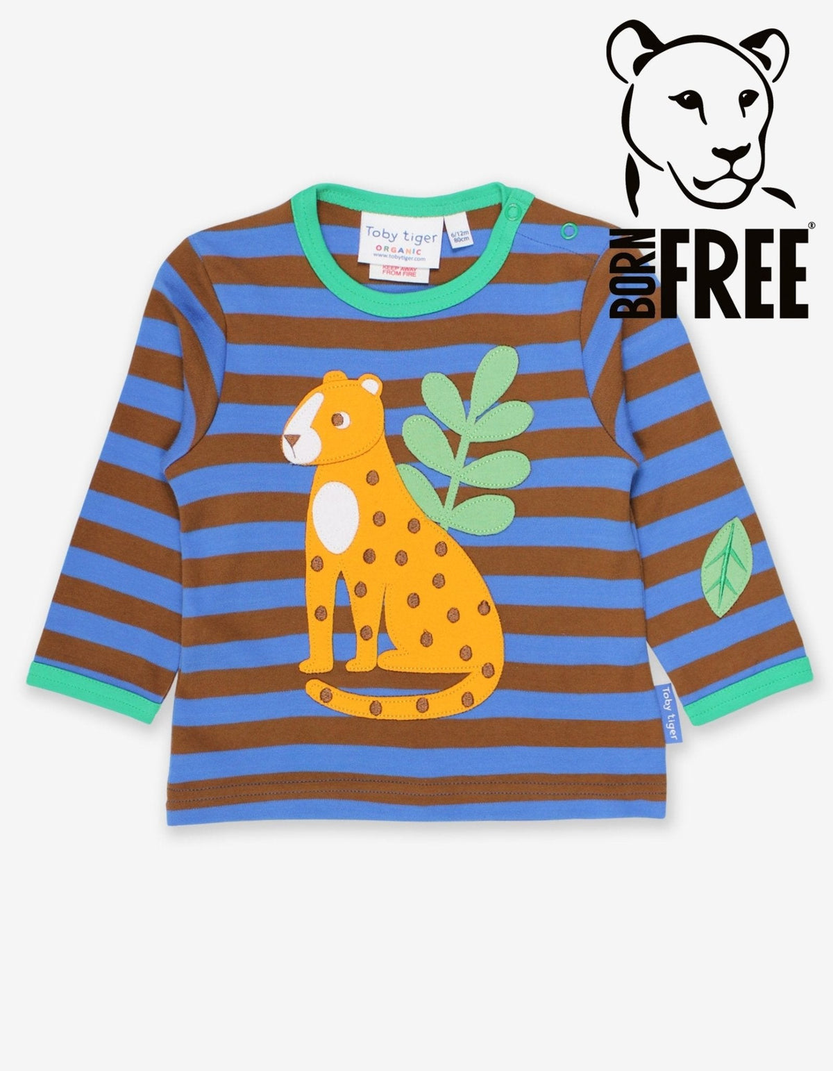 Organic Born Free Leopard Applique Long-Sleeved T-Shirt
