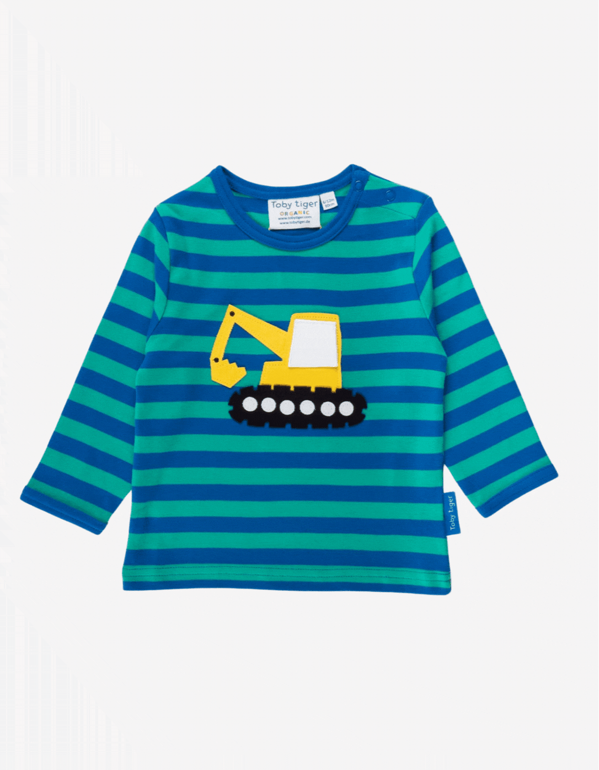 Toby Tiger Organic Digger Applique Long-Sleeved T-Shirt