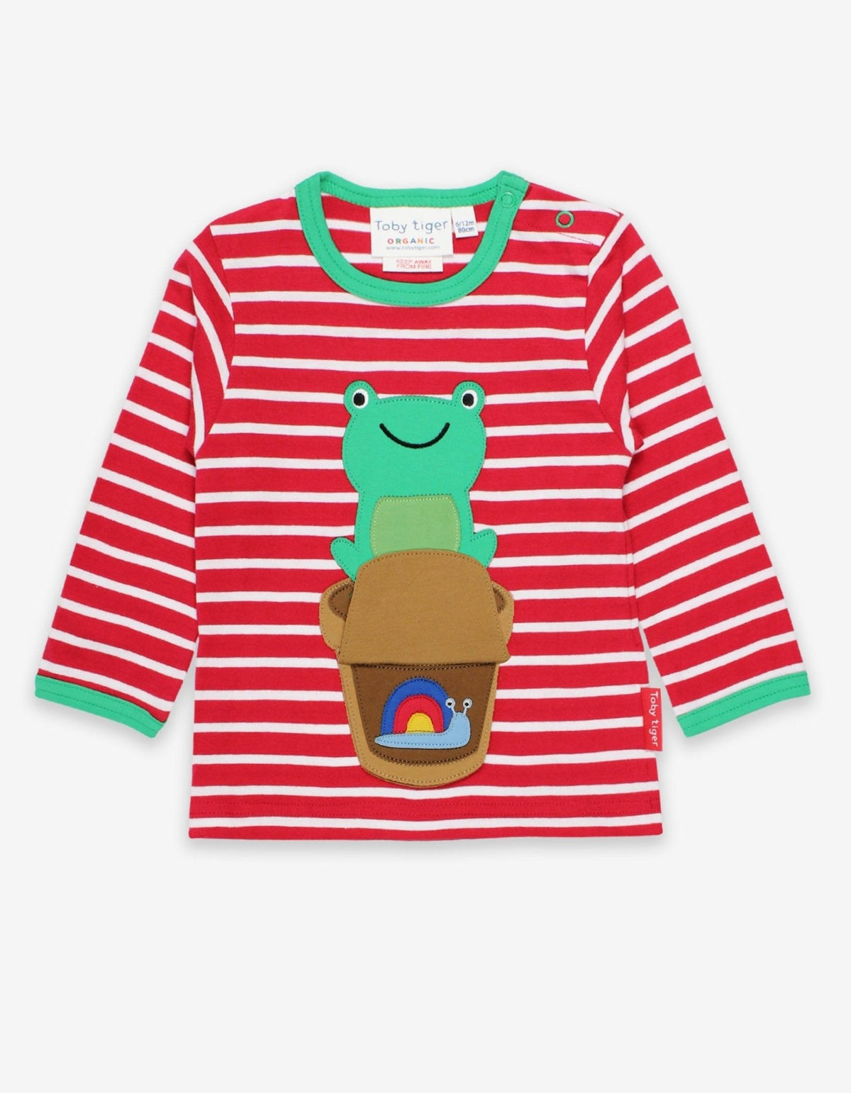 Toby Tiger Organic Frog Applique Long-Sleeved T-Shirt