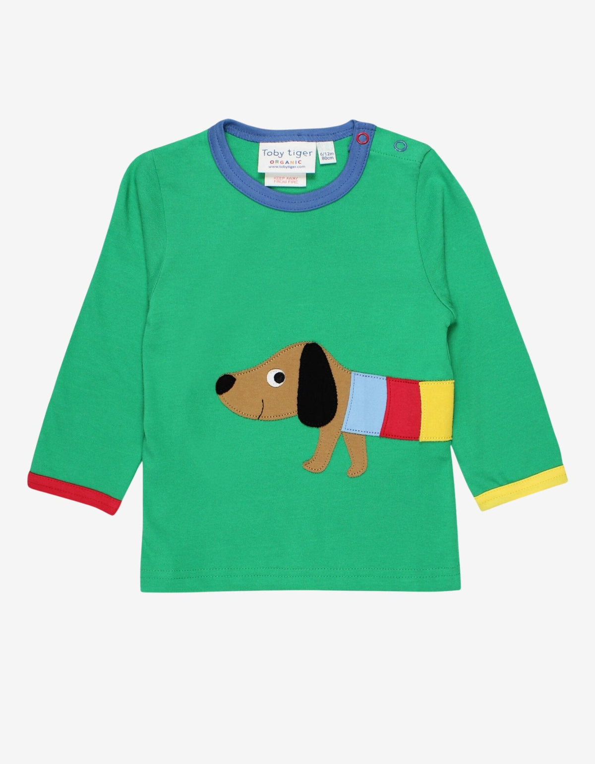 Toby Tiger Organic Multi Sausage Dog Applique Long-Sleeved T-Shirt
