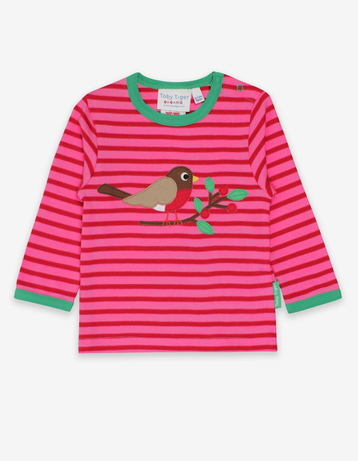Toby Tiger Organic Robin Applique Long-Sleeved T-Shirt