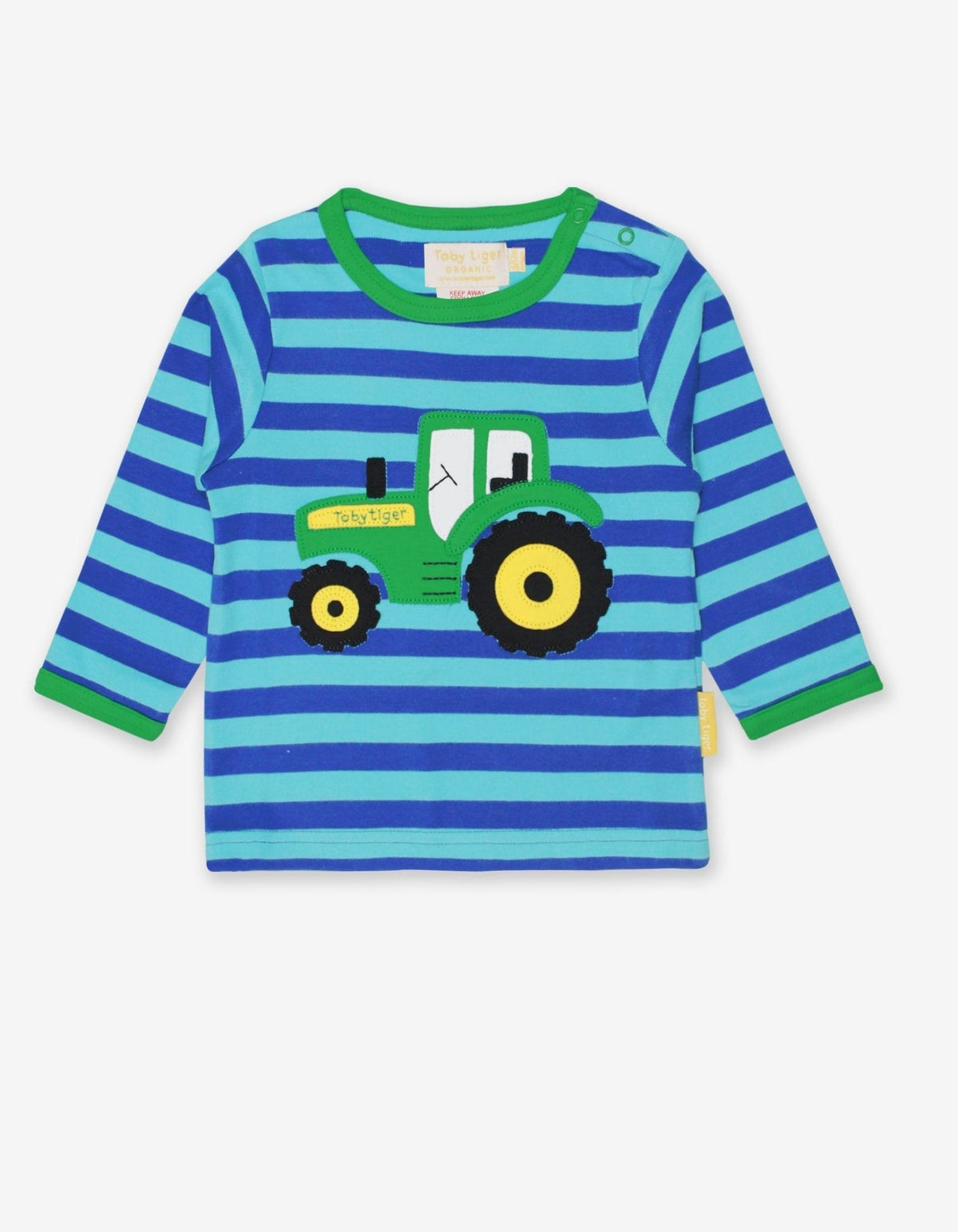 Toby Tiger Organic Tractor Applique Long-Sleeved T-Shirt