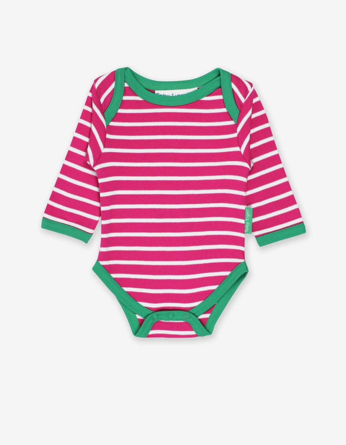 Toby Tiger Organic Pink Breton Bodysuit
