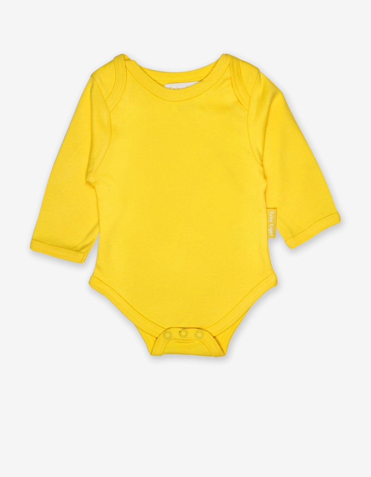 Toby Tiger Organic Yellow Basic Long-Sleeved Baby Bodysuit