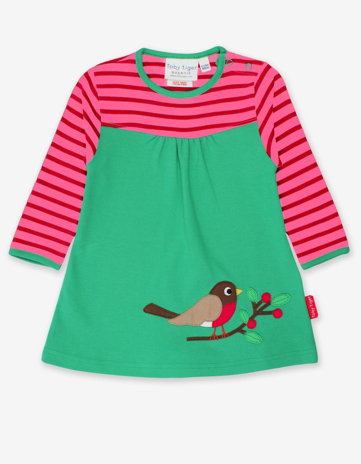 Toby Tiger Organic Robin Applique Dress