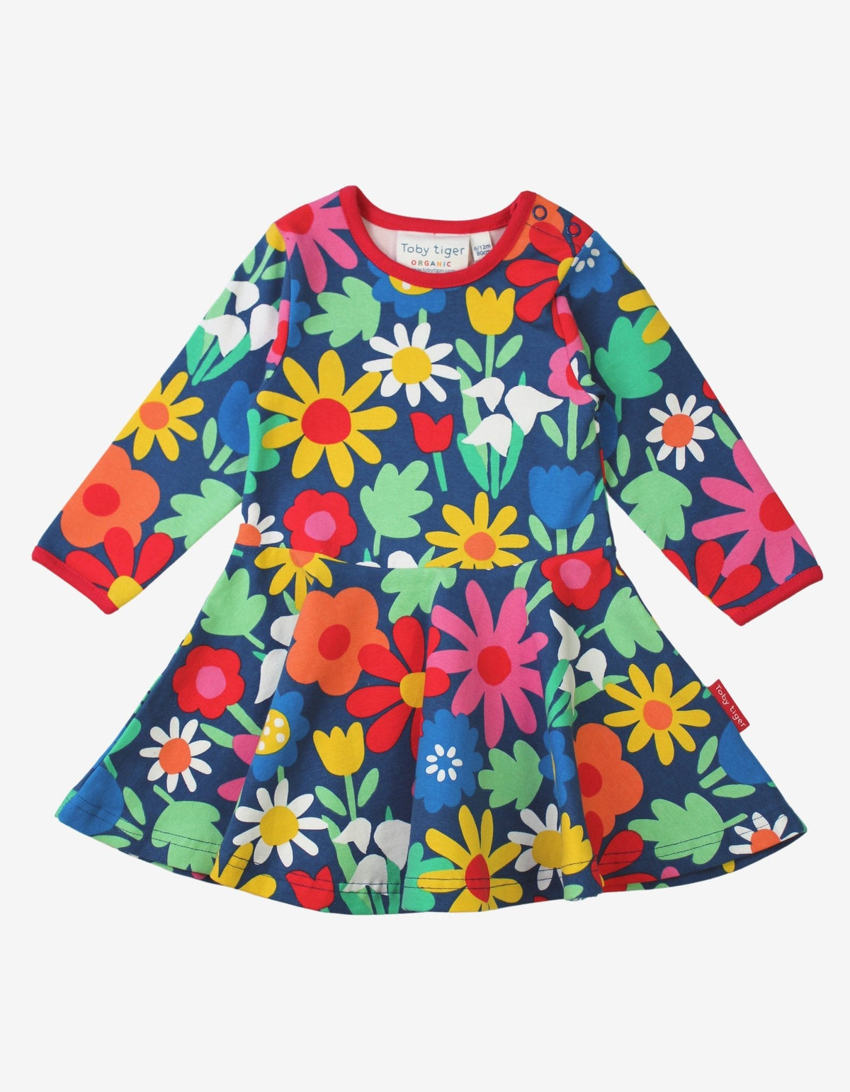 Toby Tiger Organic Bold Floral Print Skater Dress