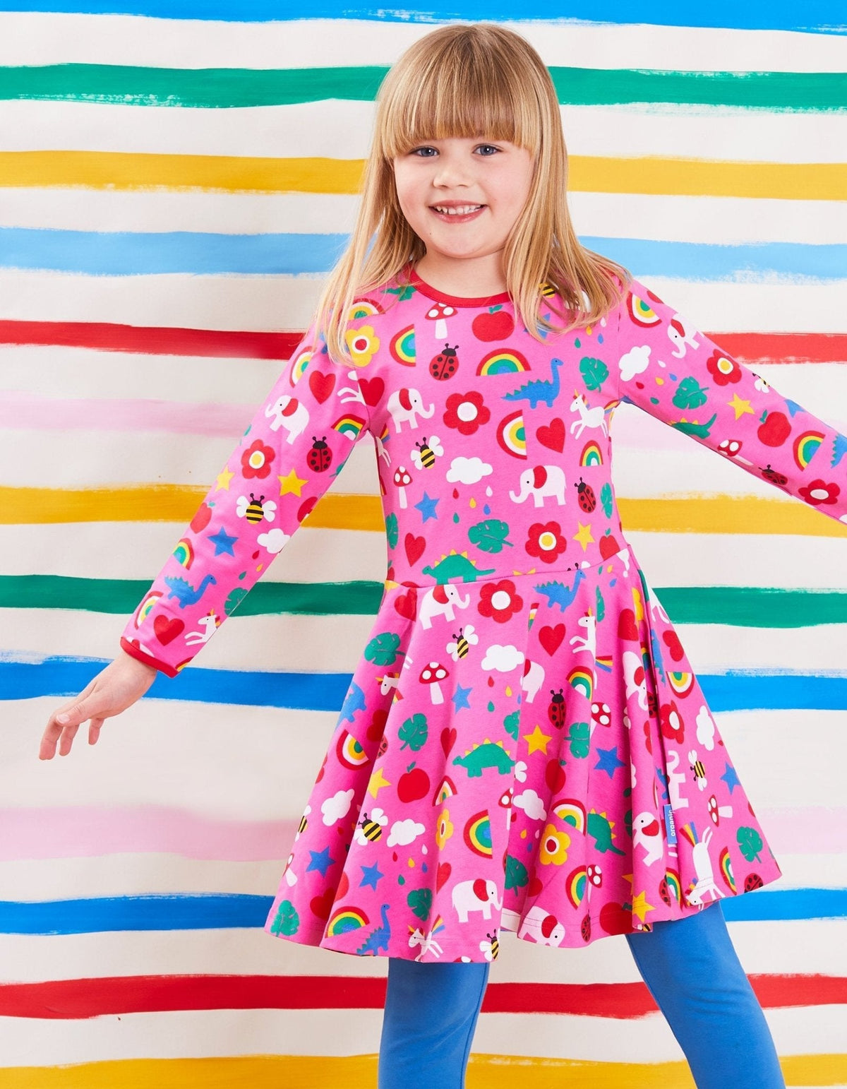 Toby Tiger Organic Magical Mix-Up Print Skater Dress