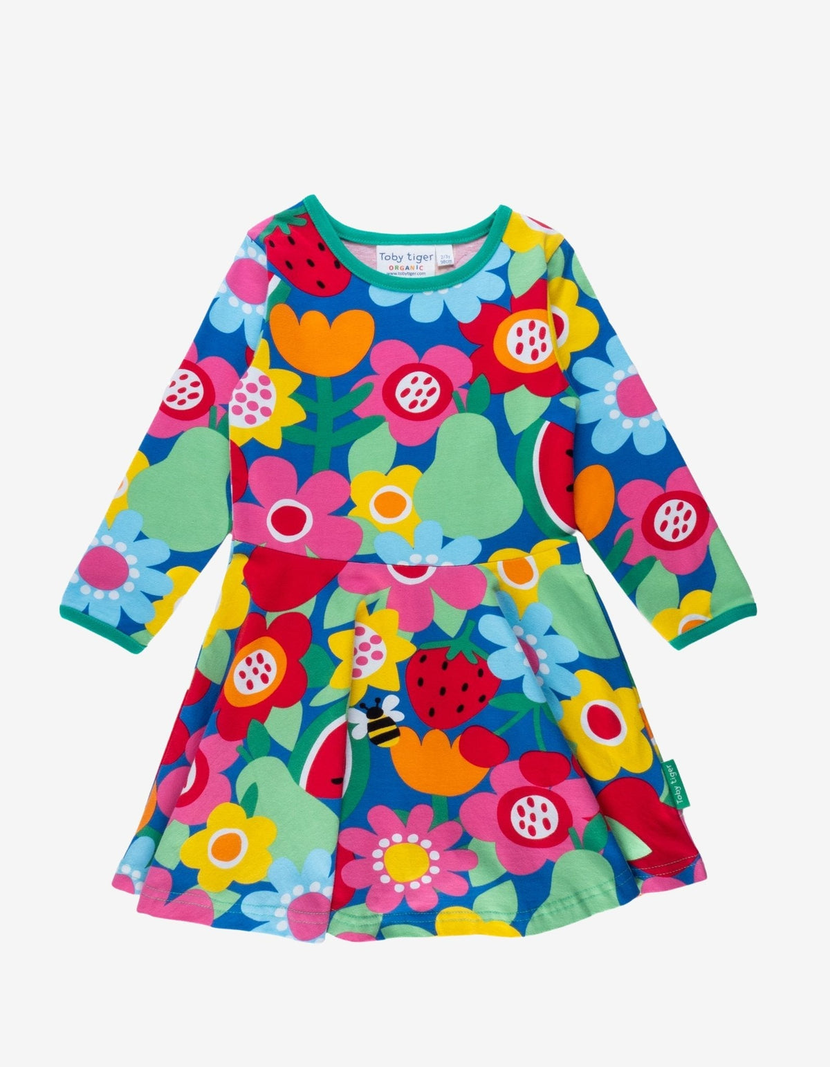Toby Tiger Organic Fruit Flower Print Skater Dress