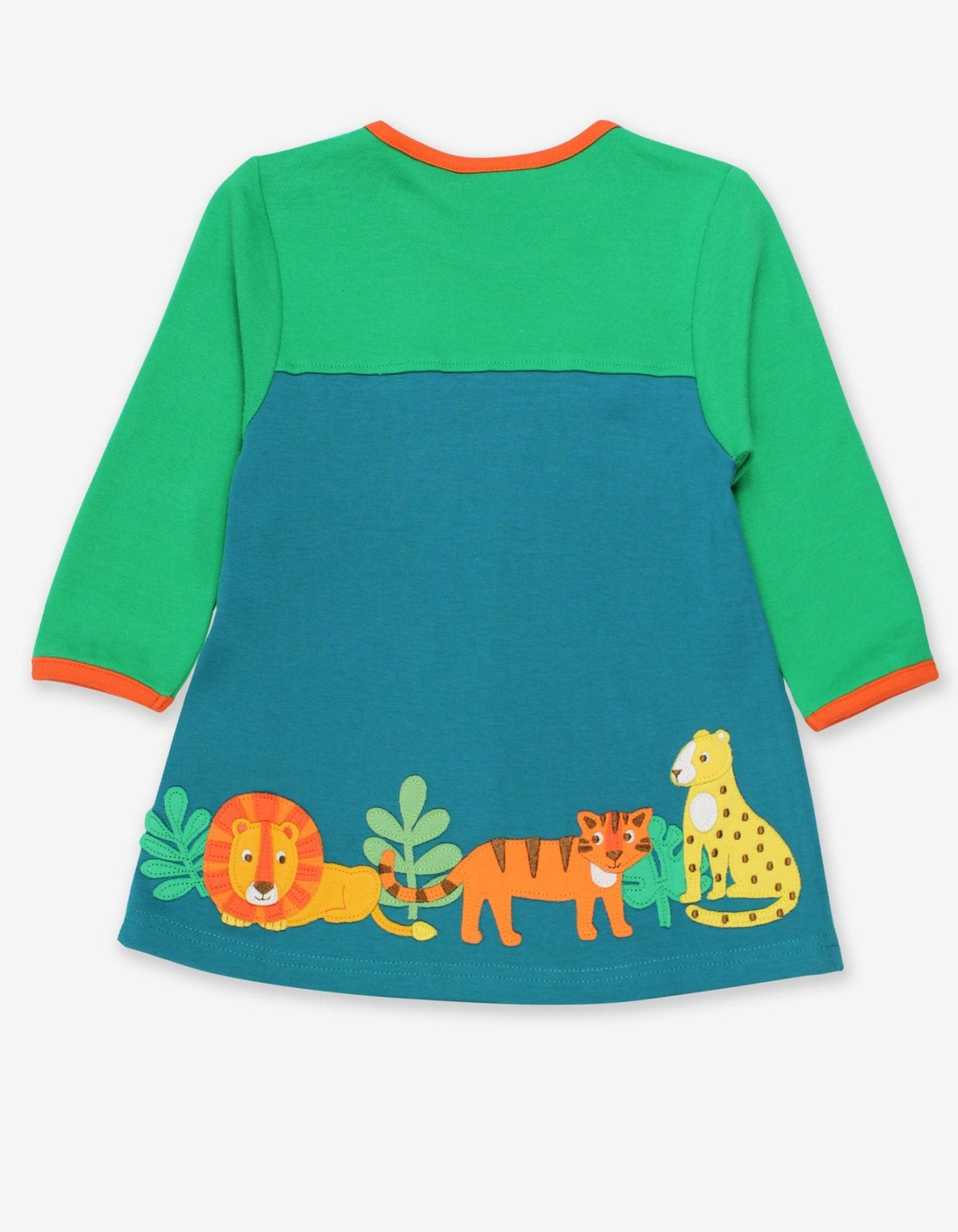 Toby Tiger Organic Wild Cats Applique T-Shirt Dress