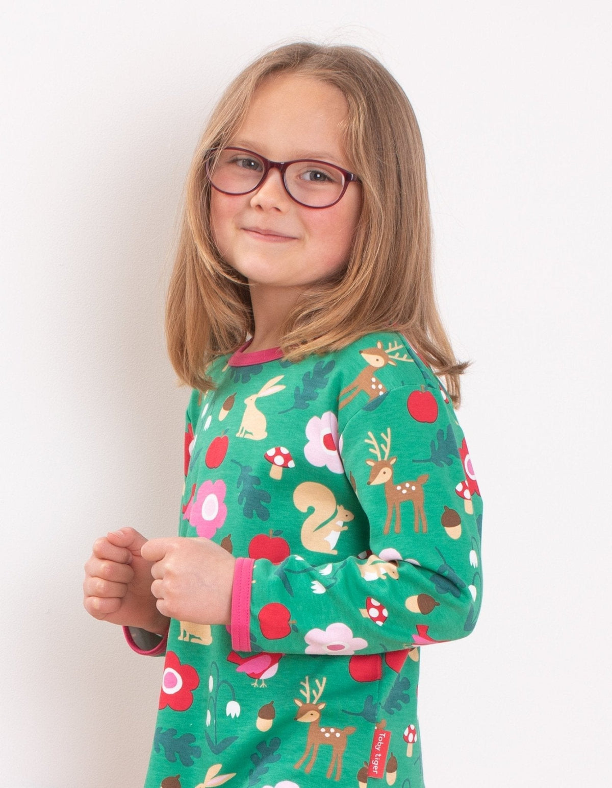 Toby Tiger Organic Forest Adventure Print Long-Sleeved T-Shirt