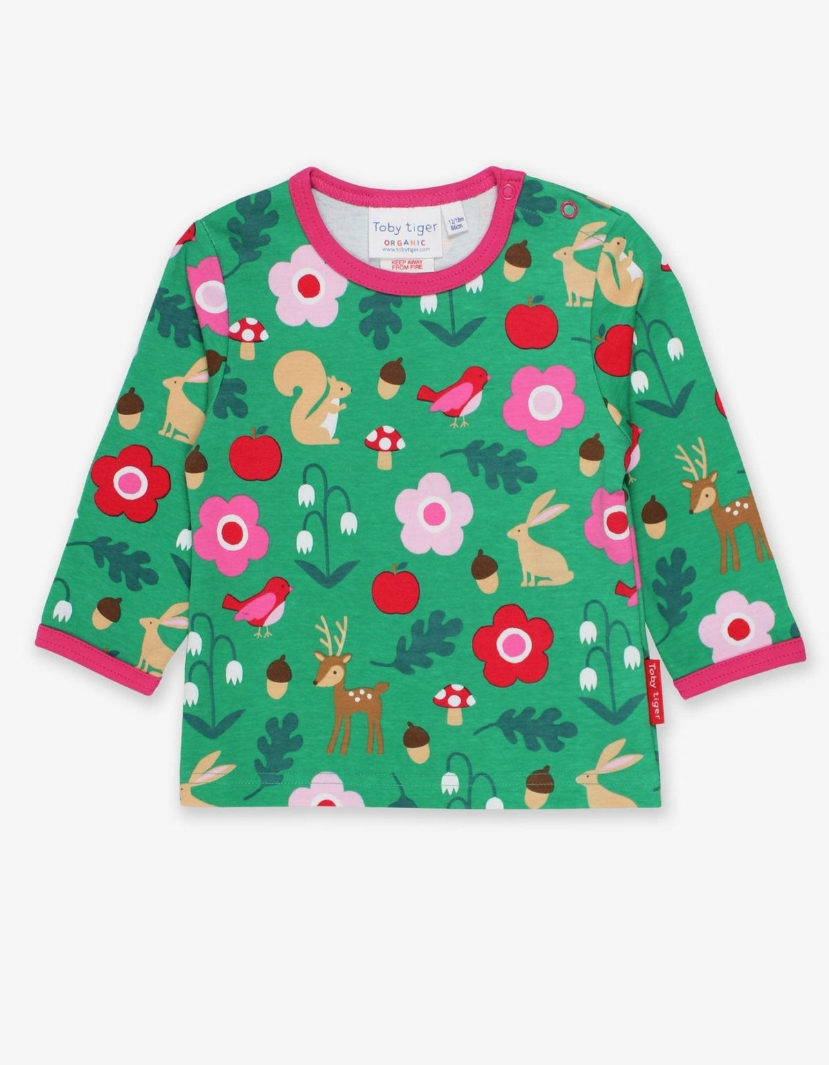 Toby Tiger Organic Forest Adventure Print Long-Sleeved T-Shirt