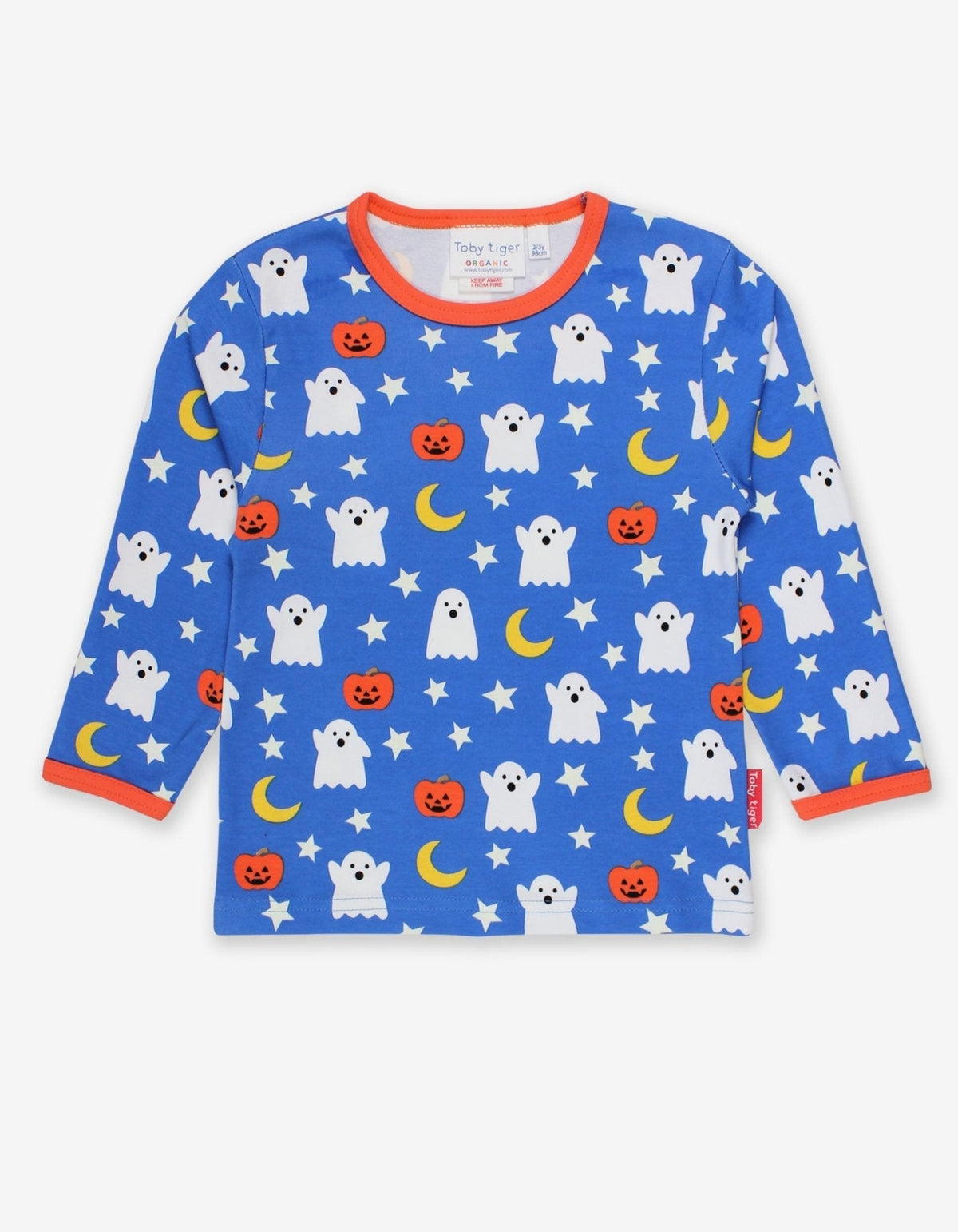 Toby Tiger Organic Halloween Print Long-Sleeved T-Shirt
