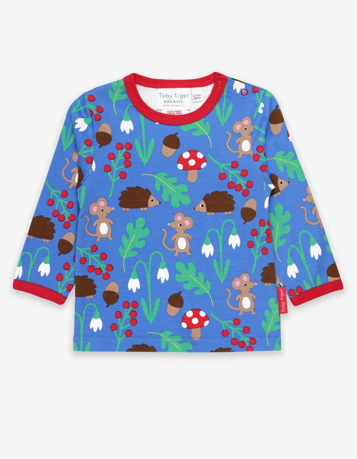 Toby Tiger Organic Woodland Print Long-Sleeved T-Shirt