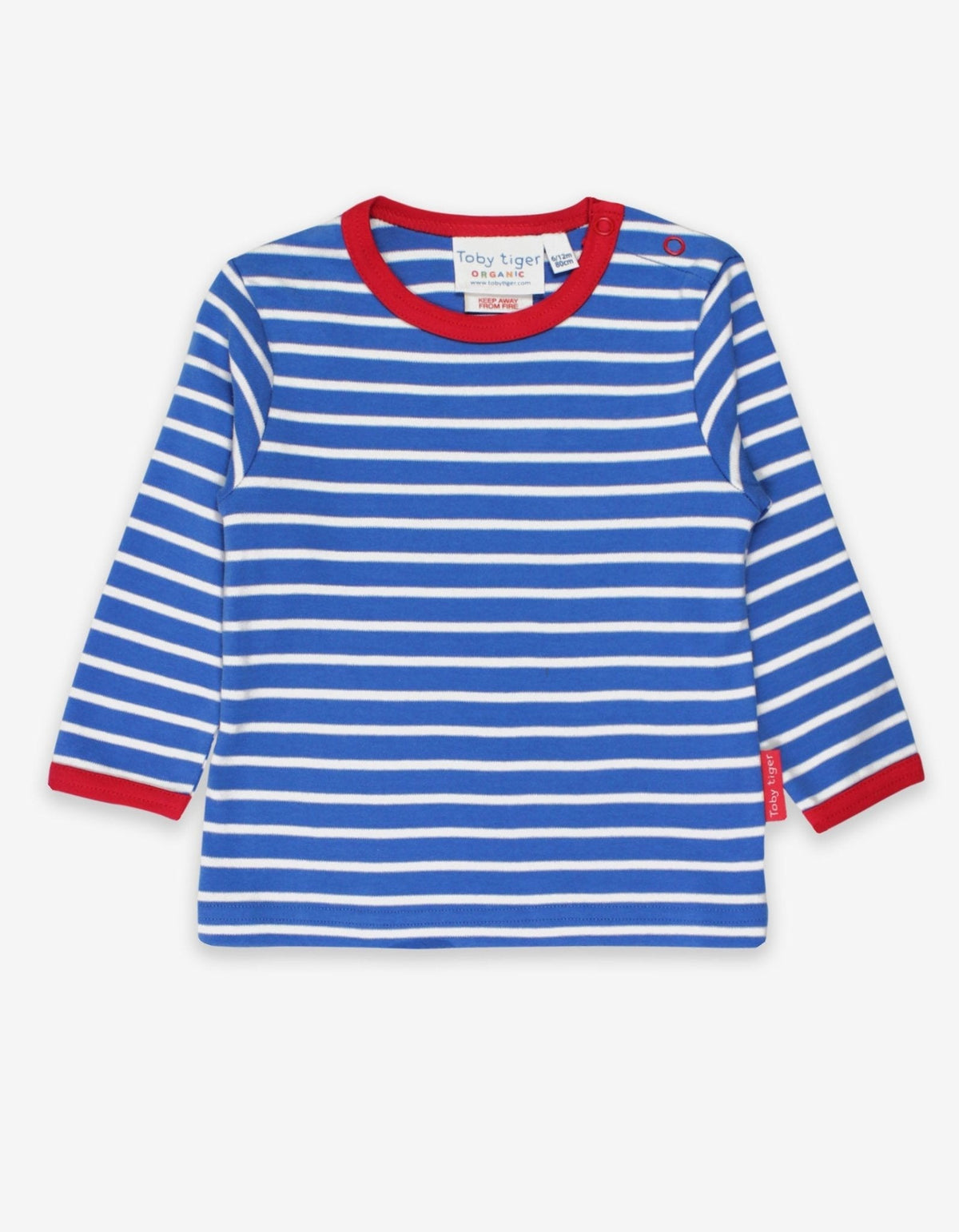 Toby Tiger Organic Blue Breton Long-Sleeved T-Shirt