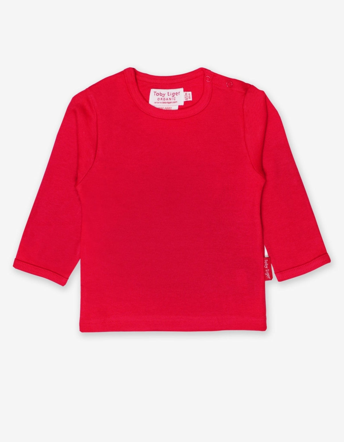 Toby Tiger Organic Red Basic Long-Sleeved T-Shirt