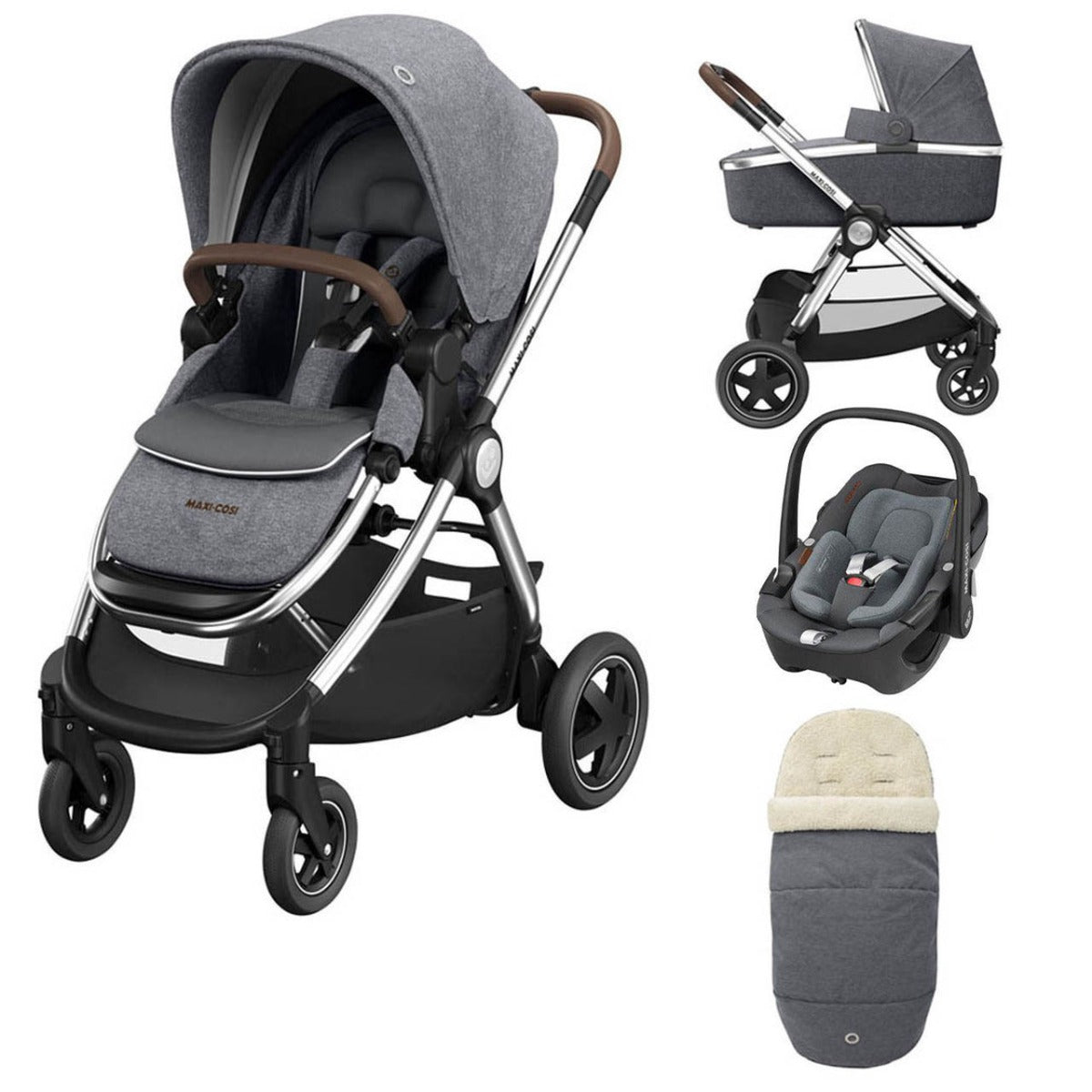 Maxi-Cosi Adorra Luxe Travel System Bundle - Twillic Grey