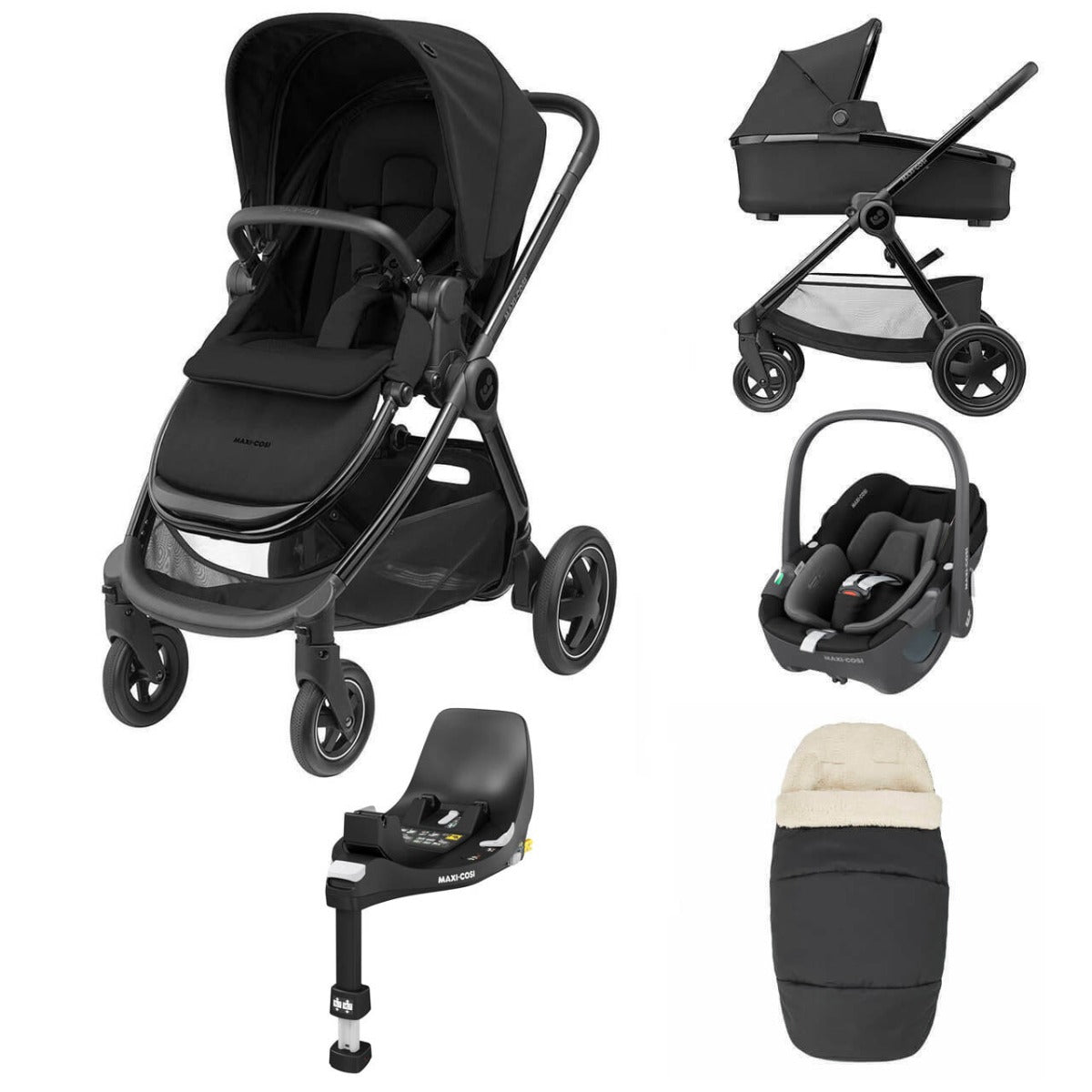 Maxi-Cosi Adorra Luxe Travel System Bundle with Base - Twillic Black