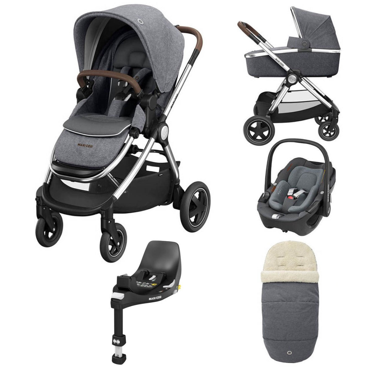 Maxi-Cosi Adorra Luxe Travel System with Base - Twillic Grey
