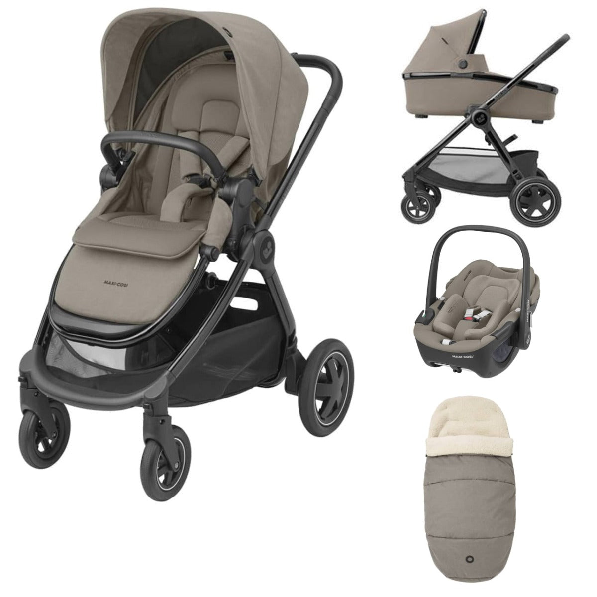 Maxi-Cosi Adorra Luxe Travel System Bundle - Twillic Truffle