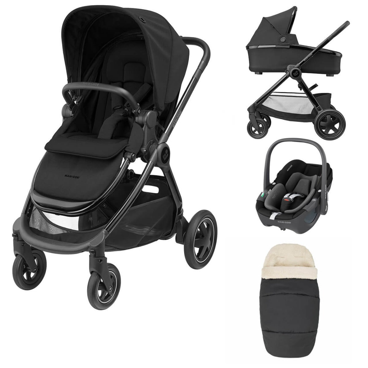 Maxi-Cosi Adorra Luxe Travel System Bundle - Twillic Black