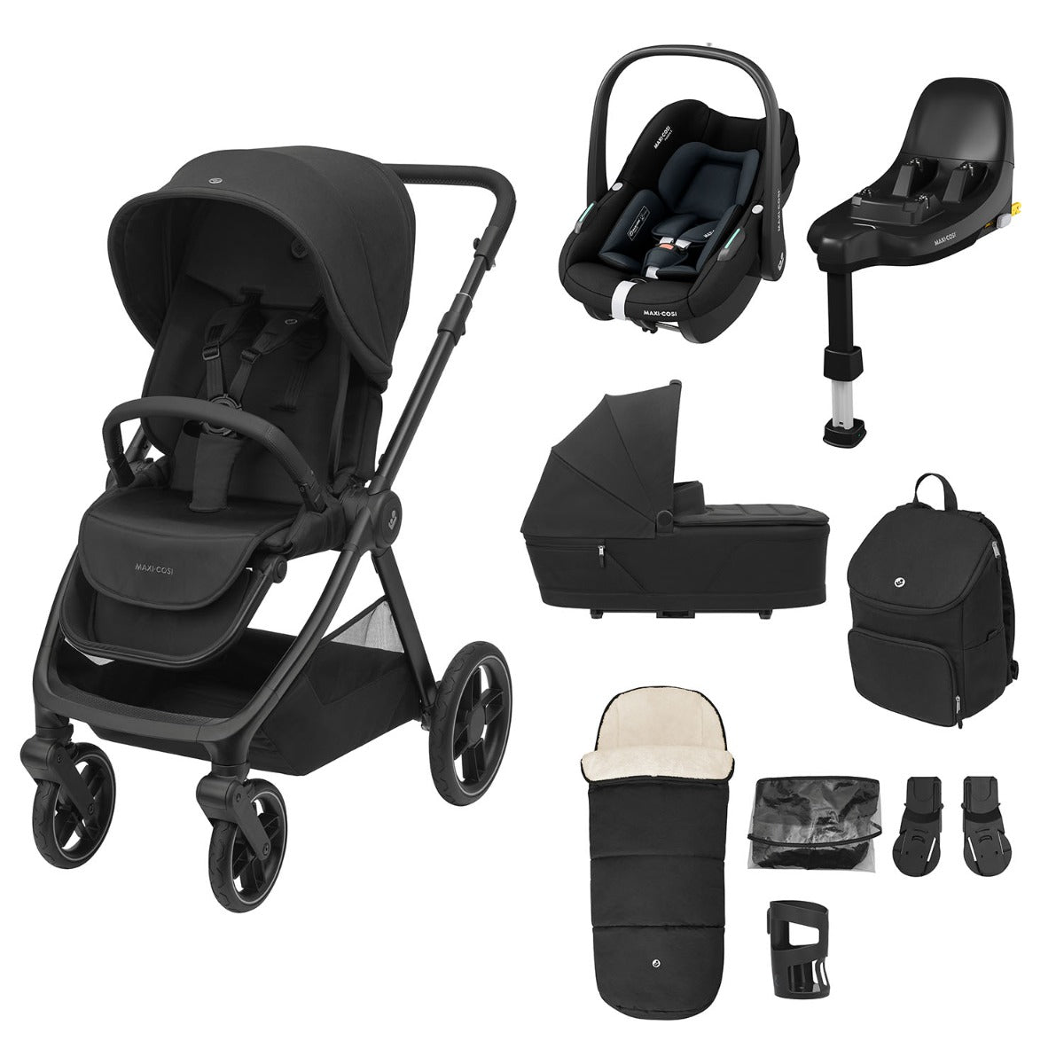 Maxi-Cosi Oxford Pebble S 9 Piece Select Bundle - Twillic Black