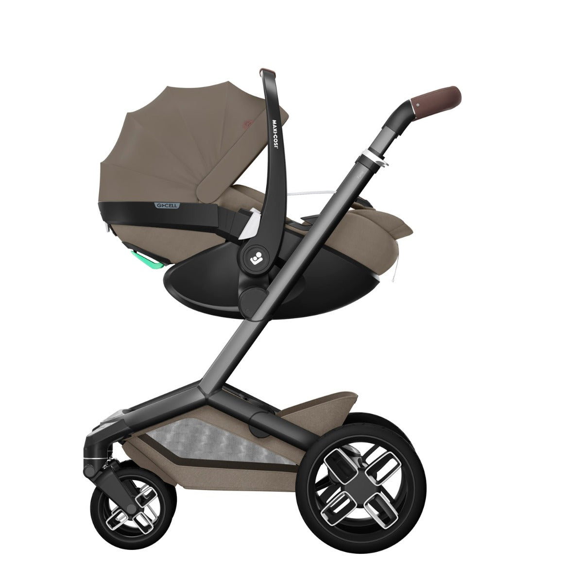 Maxi-Cosi Fame Pebble 360 Pro 2 Travel System Bundle - Twillic Truffle with Black Wheels