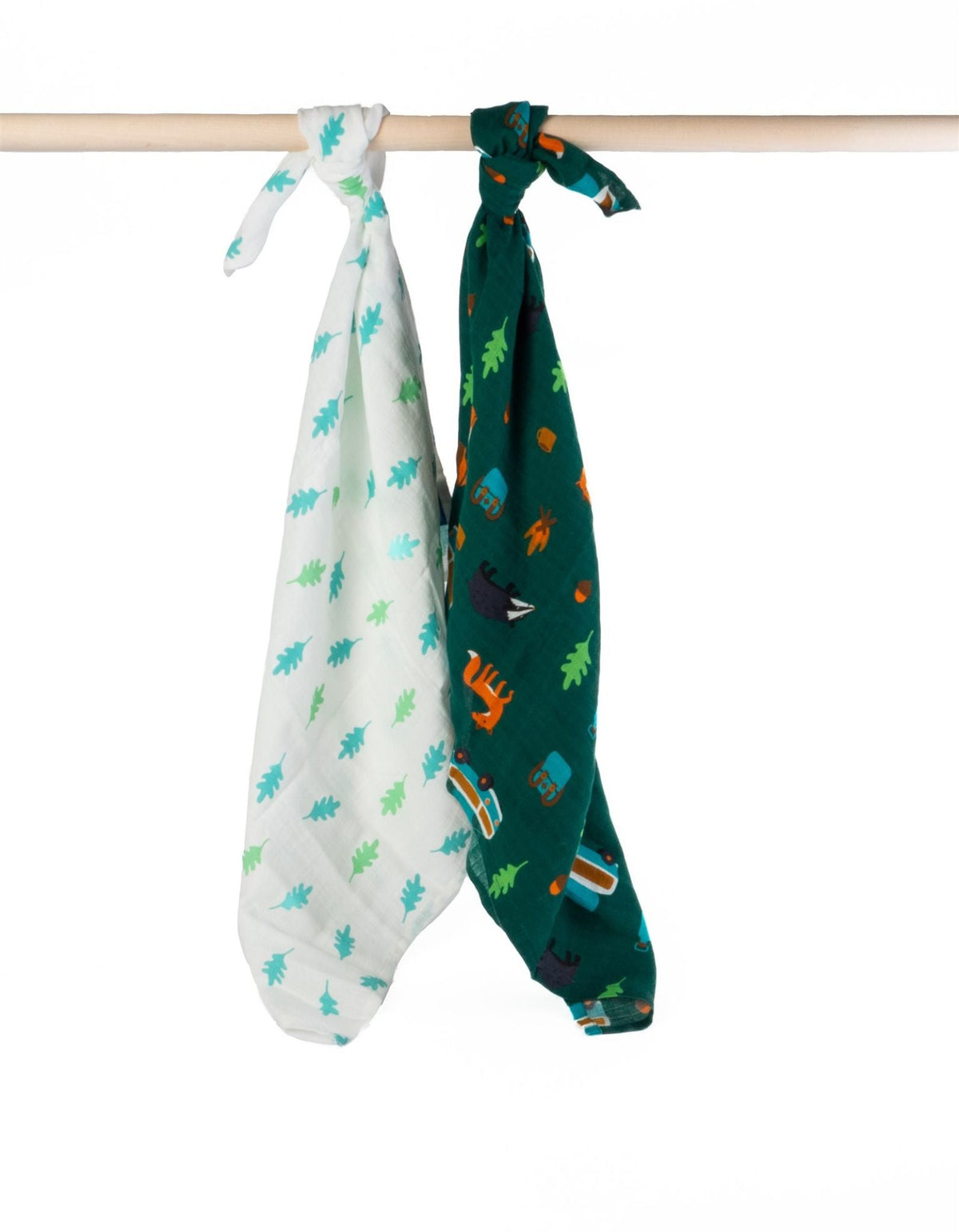 Toby Tiger Organic Campervan Print Muslin 2-Pack