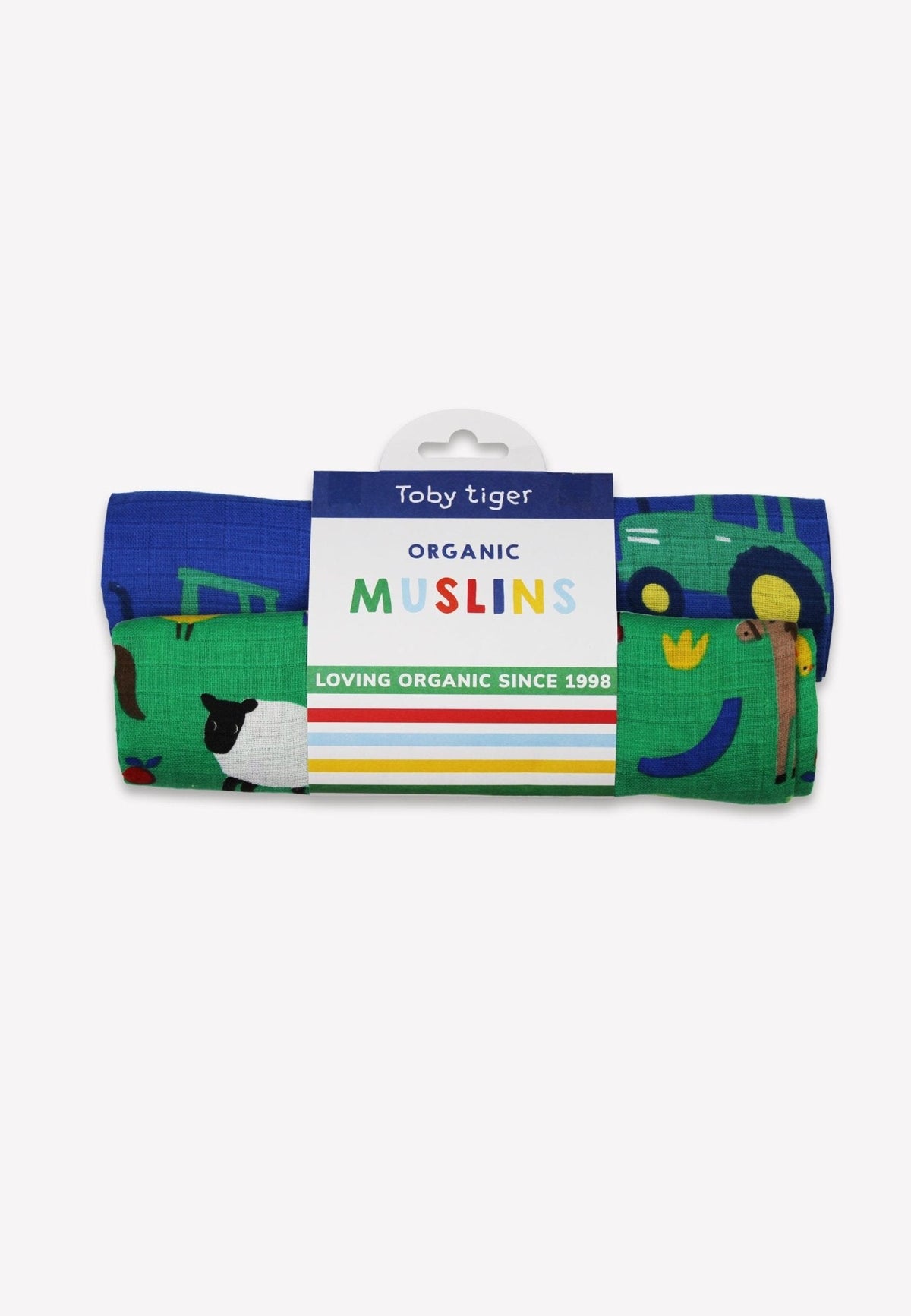 Toby Tiger Organic Hillside Print 2 Pack Muslins