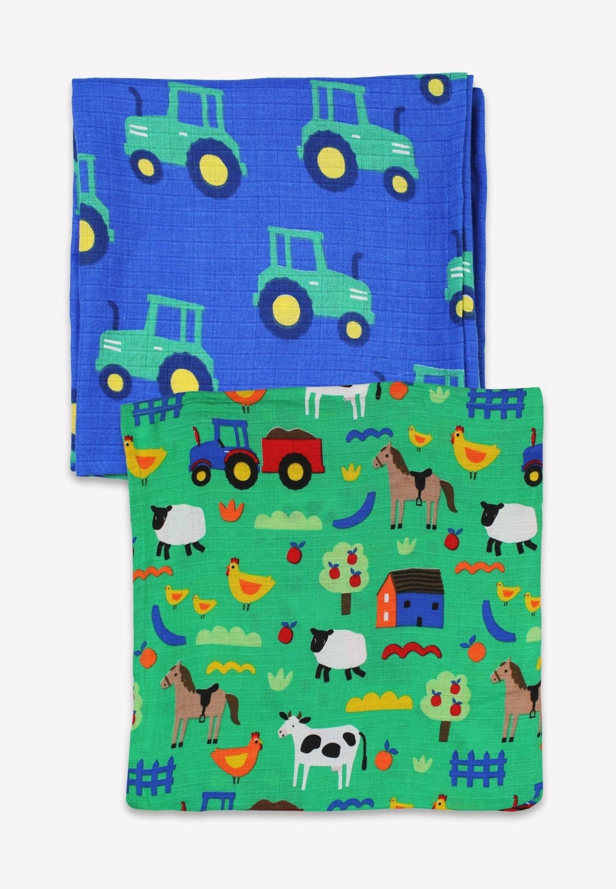 Toby Tiger Organic Hillside Print 2 Pack Muslins