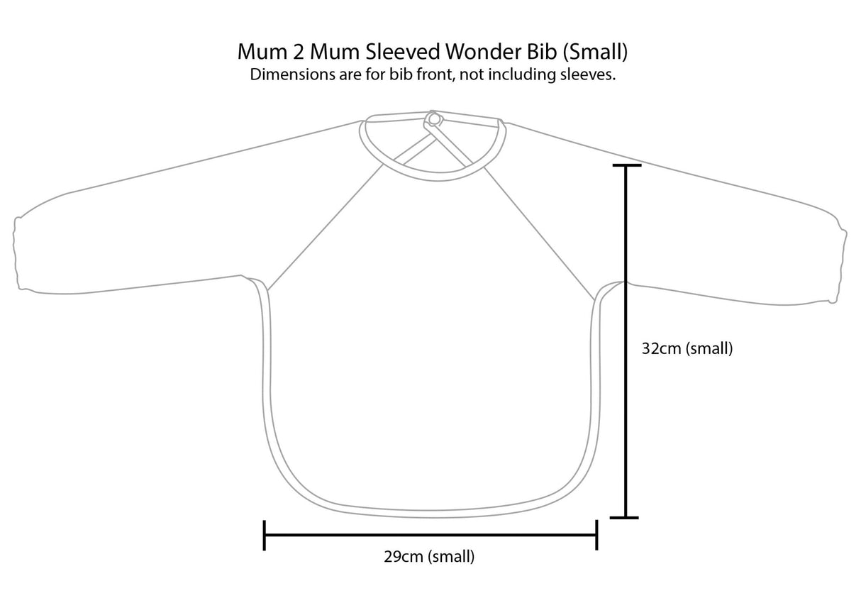 Mum 2 Mum Sleeved Wonder Bib - Two Sizes - 15 Colours