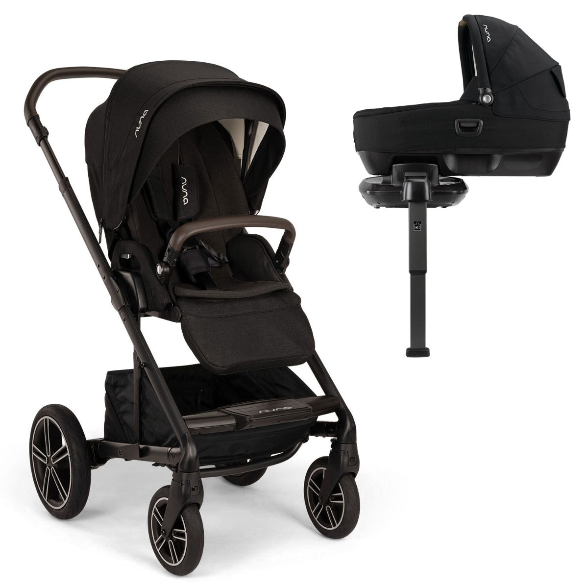 Nuna MIXX Next Pushchair + CARI Carrycot + BASE Next - Caviar