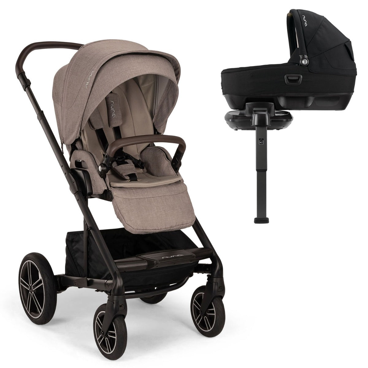 Nuna MIXX Next Pushchair + CARI Carrycot + BASE Next - Cedar