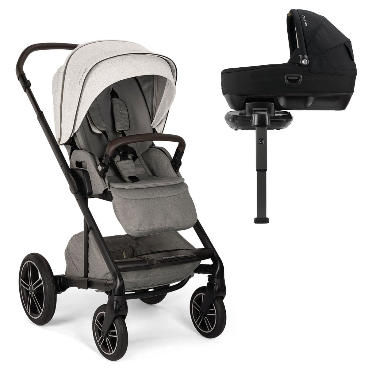 Nuna MIXX Next Pushchair + CARI Carrycot + BASE Next - Mineral