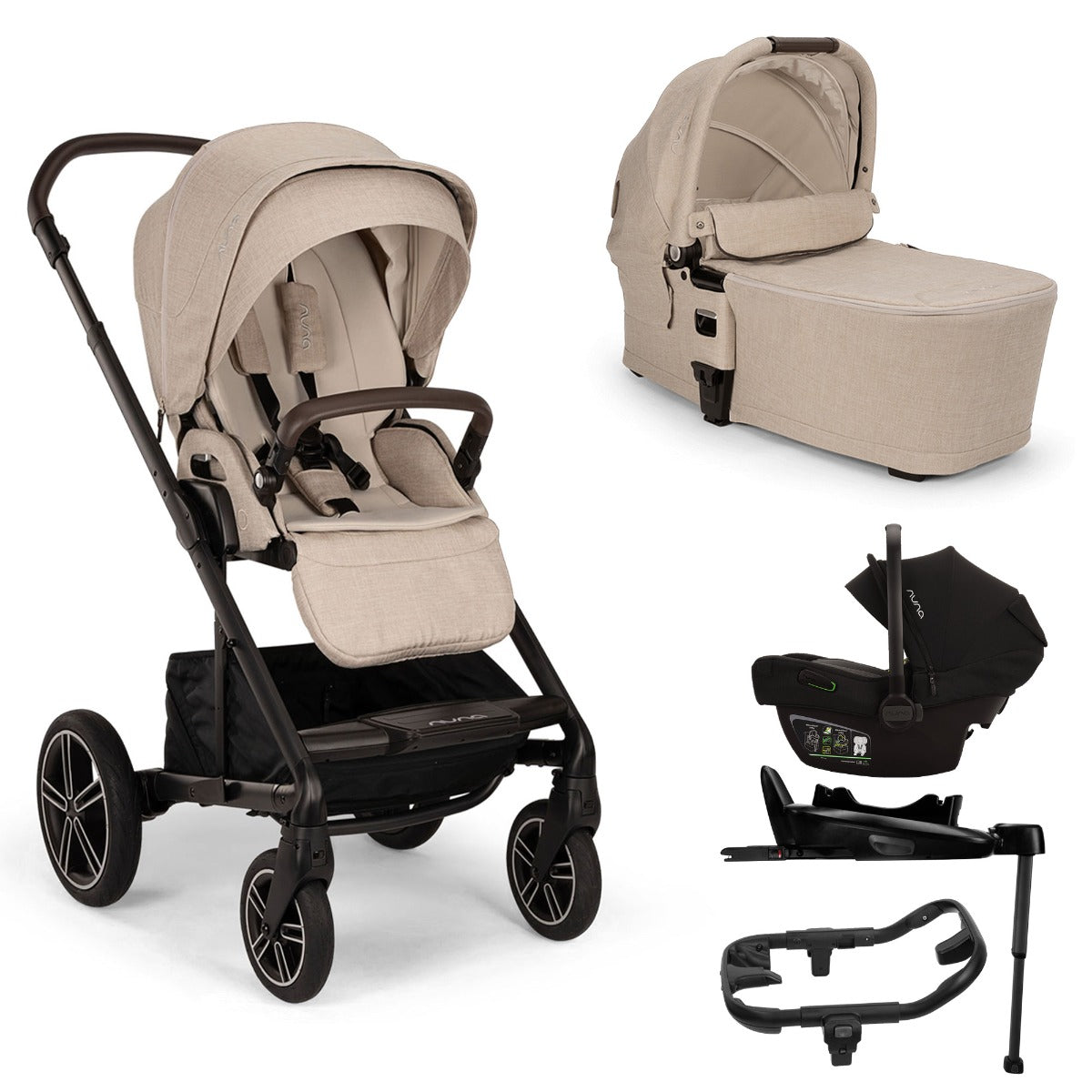 Nuna MIXX Next + PIPA Next Generation Travel System Bundle - Biscotti