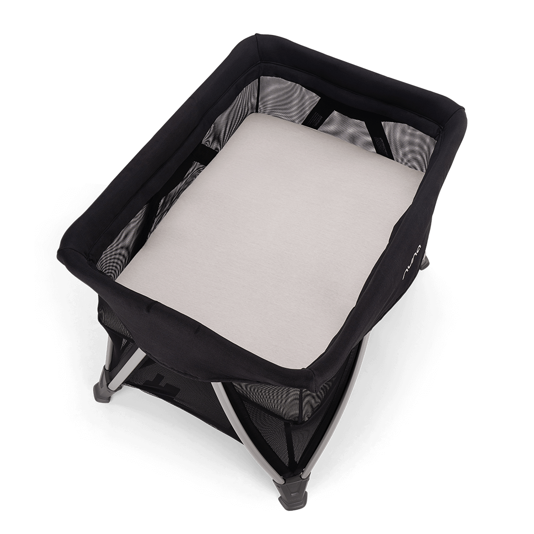 Nuna SENA Aire Travel Cot with Zip On Bassinet - Caviar