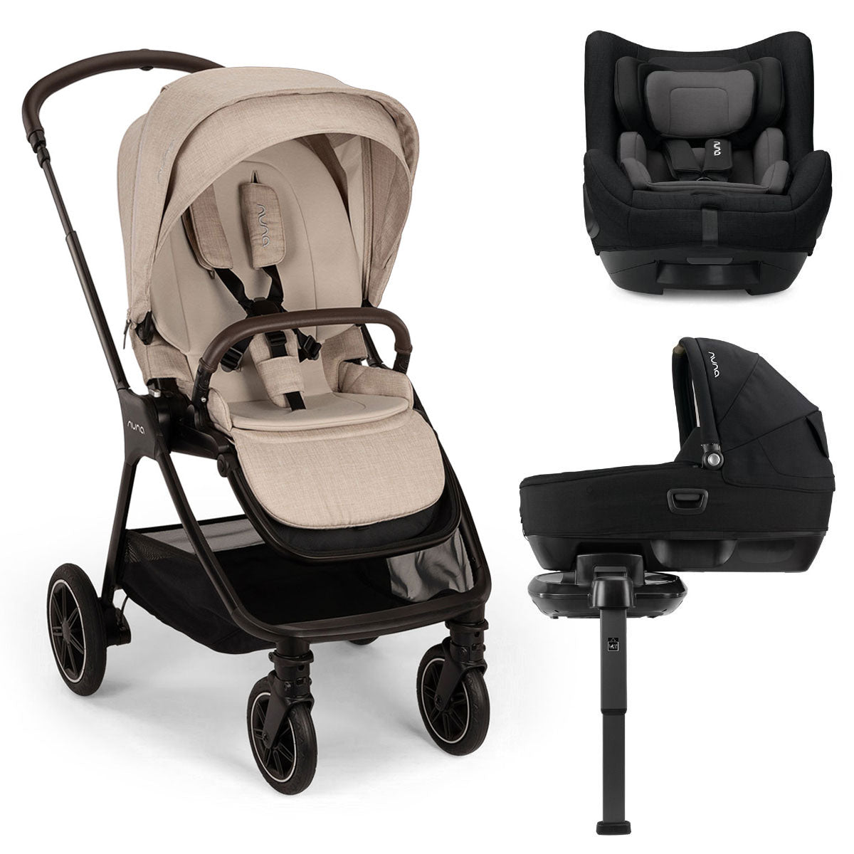 Nuna TRIV Next + CARI + TODL Next Generation Travel System Bundle - Biscotti