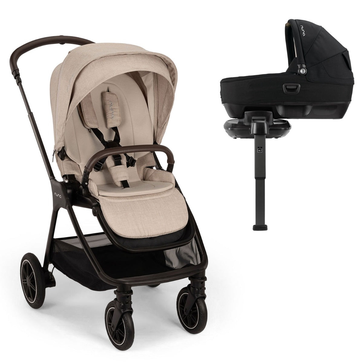 Nuna TRIV Next Stroller + CARI + BASE Next - Biscotti