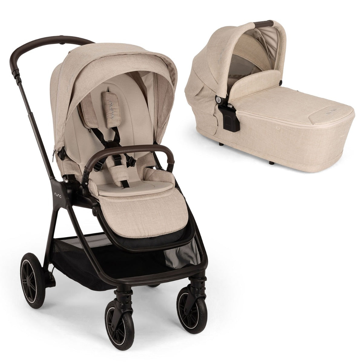 Nuna TRIV Next Stroller + LYTL Carrycot - Biscotti
